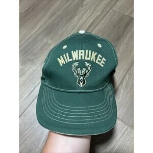 Milwaukee Bucks Baseball Cap NBA Hat Sky High Green Baseball BMO Bank Champions